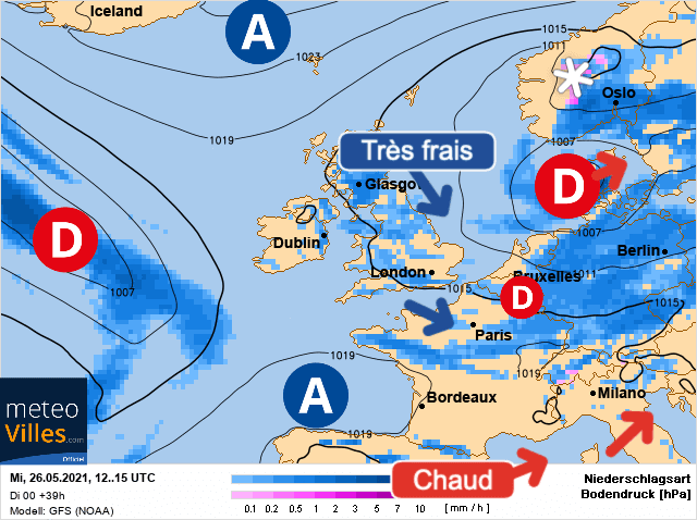 Carte de prévisions d'europe du Mercredi 26 mai 2021