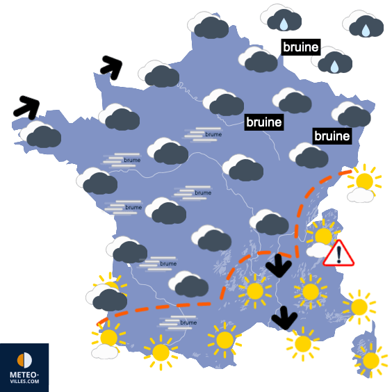 Calme, grisaille et douceur (sauf dans le Nord-est)