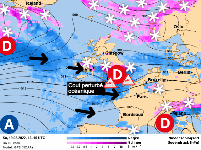 Carte de prévisions d'europe du Samedi 19 février 2022