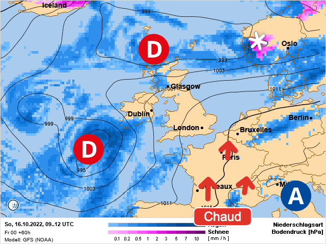 Carte de prévisions d'europe du Dimanche 16 octobre 2022