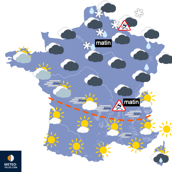 Resistance du froid au nord et possibles chutes de neige