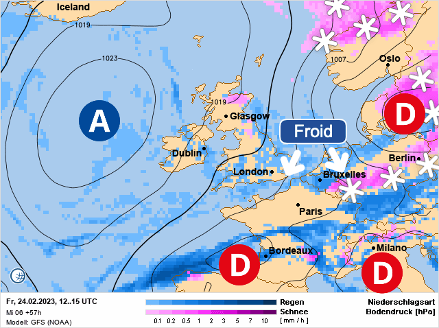 Carte de prévisions d'europe du Vendredi 24 février 2023