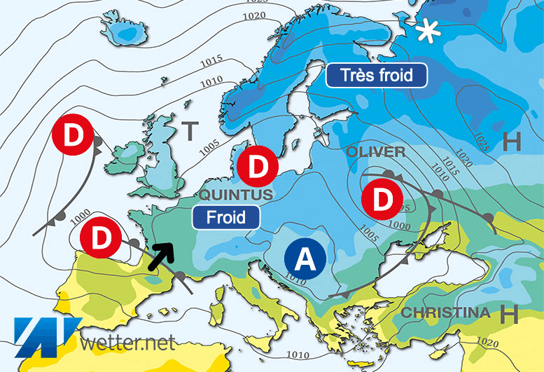 Carte de prévisions d'europe du Mercredi 29 novembre 2023