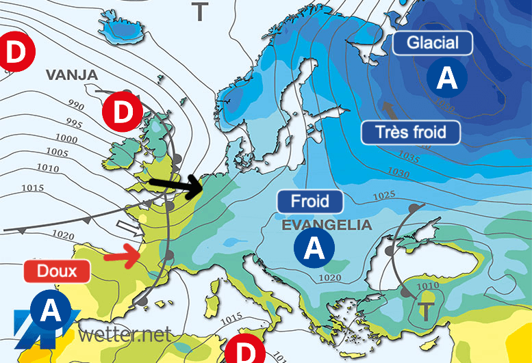 Carte de prévisions d'europe du Samedi 9 décembre 2023