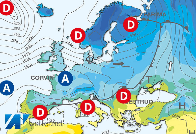 Carte de prévisions d'europe du Vendredi 19 janvier 2024