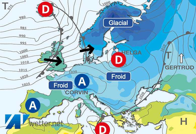 Carte de prévisions d'europe du Samedi 20 janvier 2024