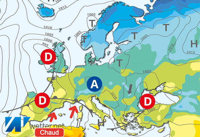 Carte de prévisions d'europe du Lundi 25 mars 2024