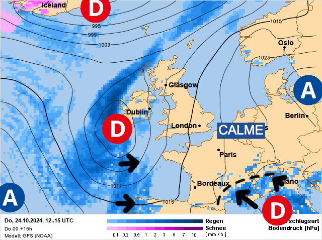 Carte de prévisions d'europe du Jeudi 24 octobre 2024