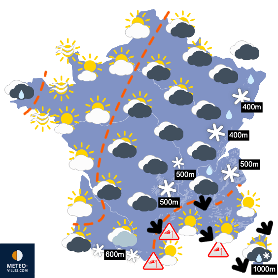 Carte de température France
