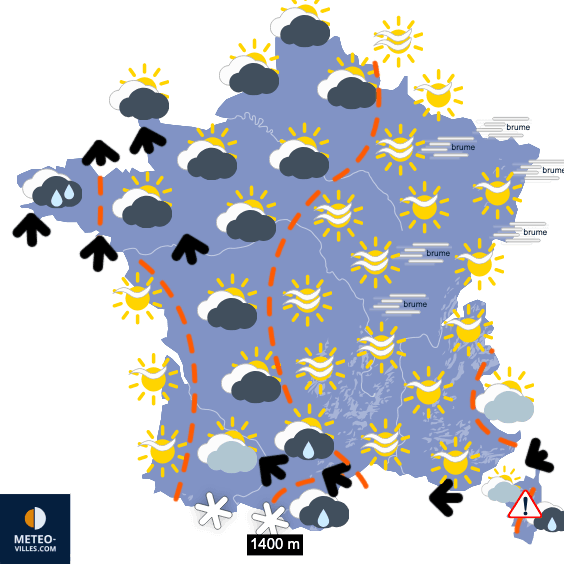 Carte de température France