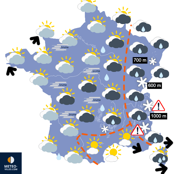 Carte de température France