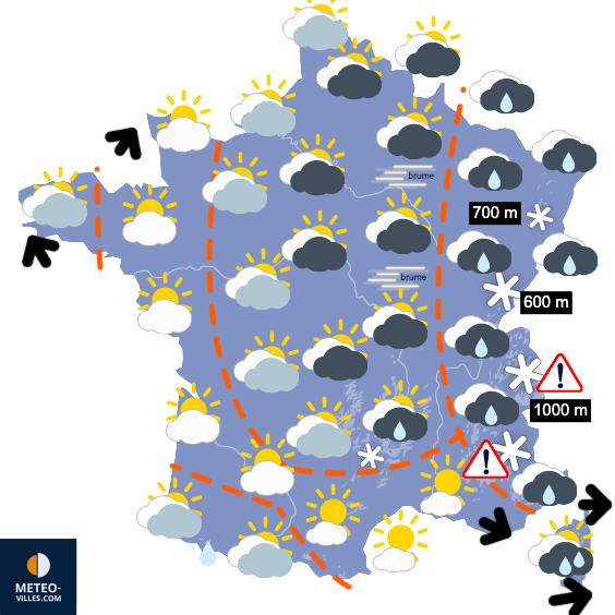 Carte de température France