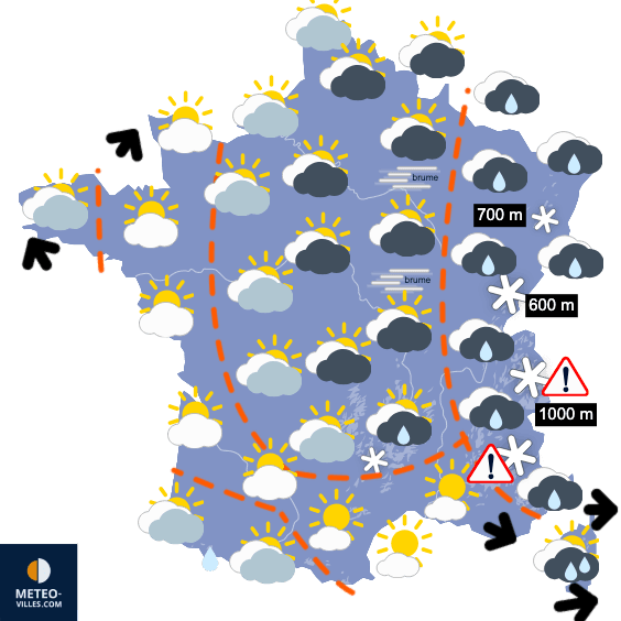 Carte de température France