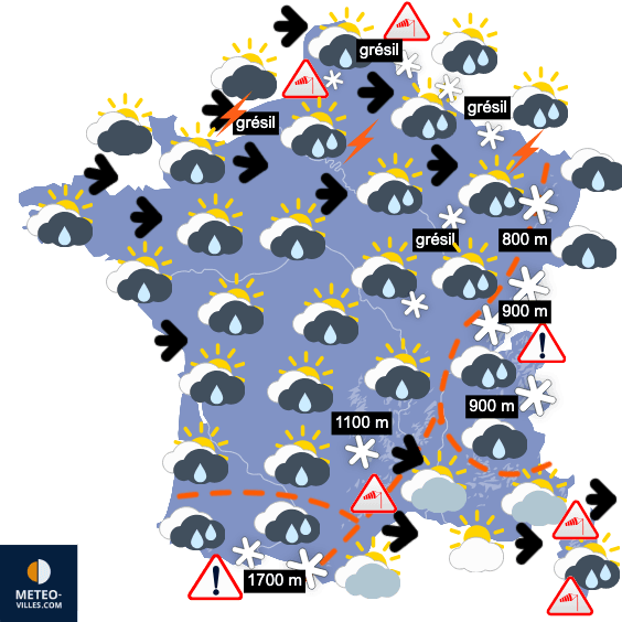 Carte de température France