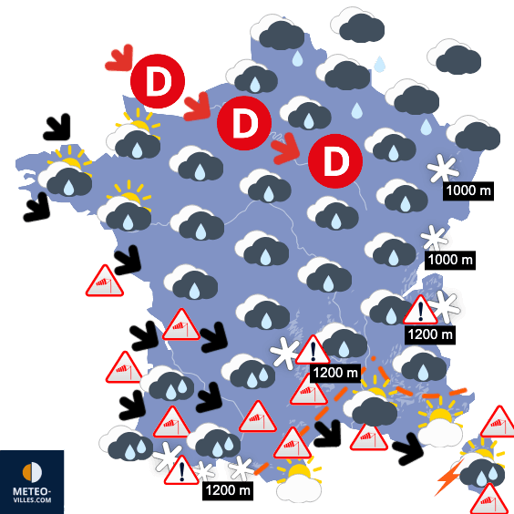 Carte de température France