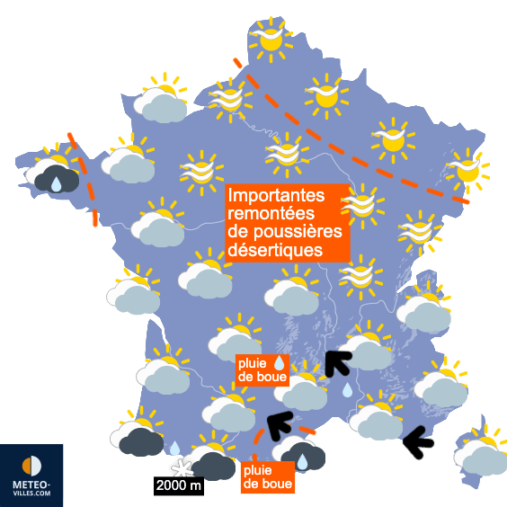 Carte de température France
