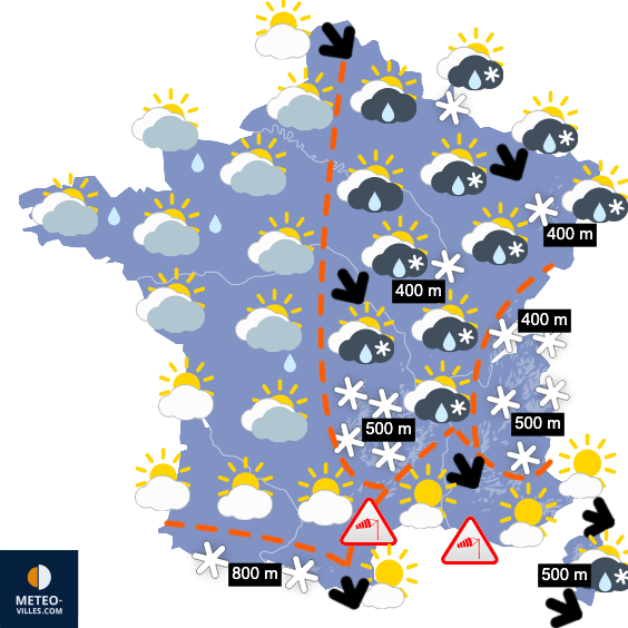 Carte de température France