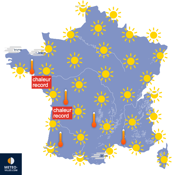 Carte de température France