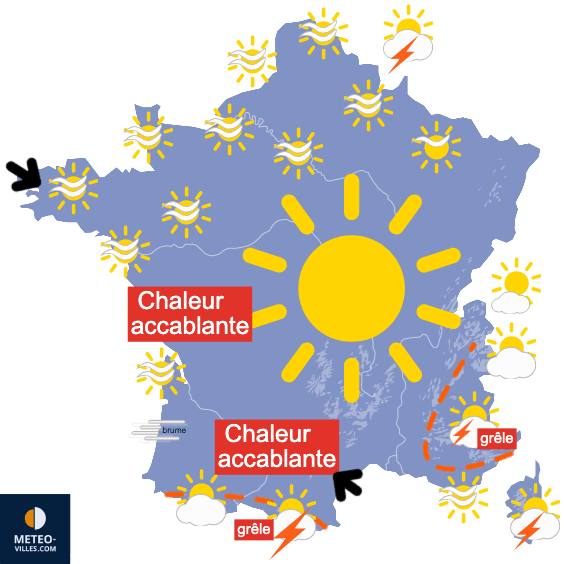 Carte de température France