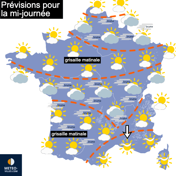 Carte de température France