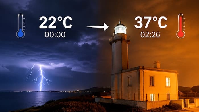 En pleine nuit, la température bondit de 22 à 37°C !