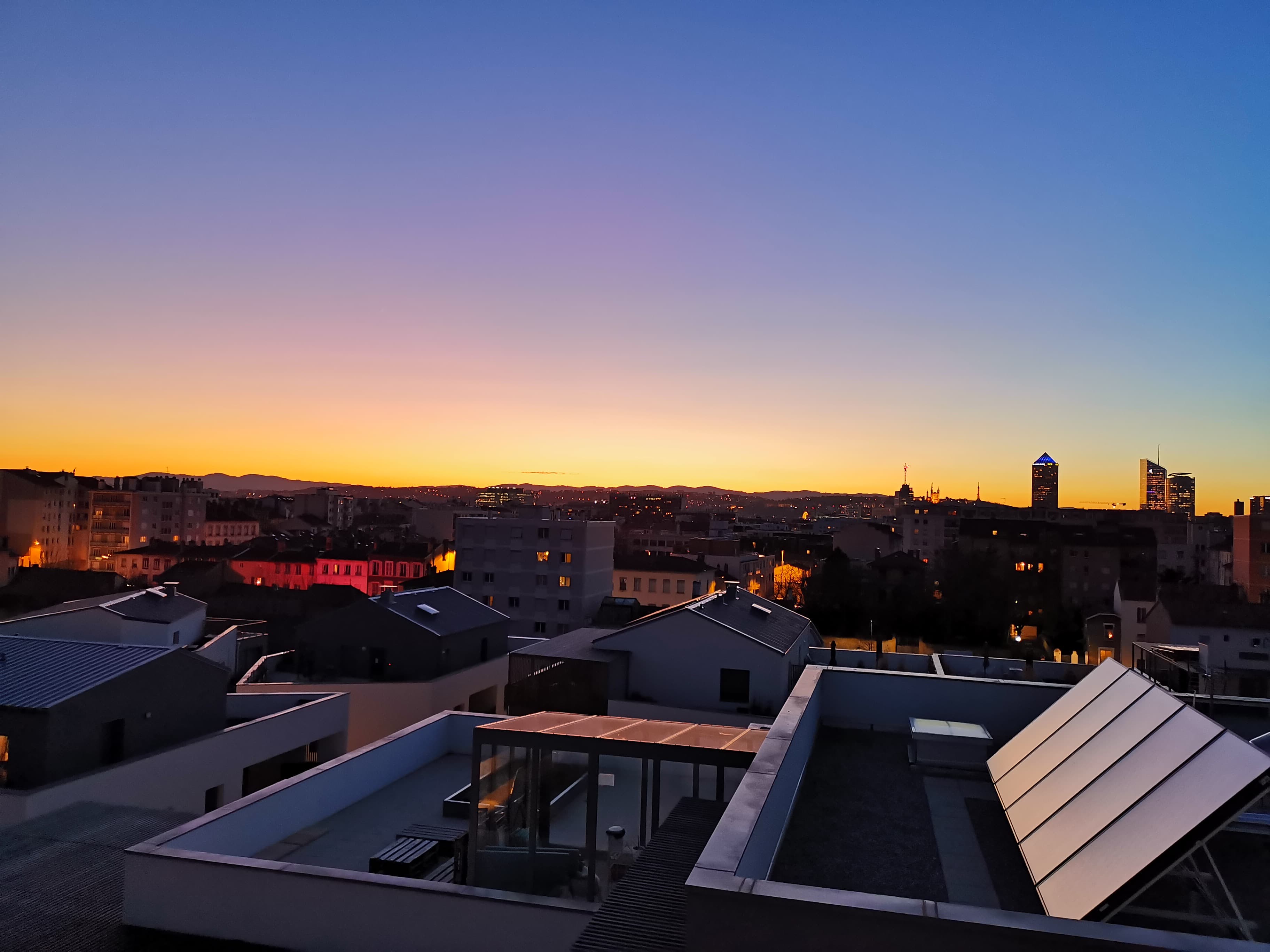 Couché de soleil d'hiver