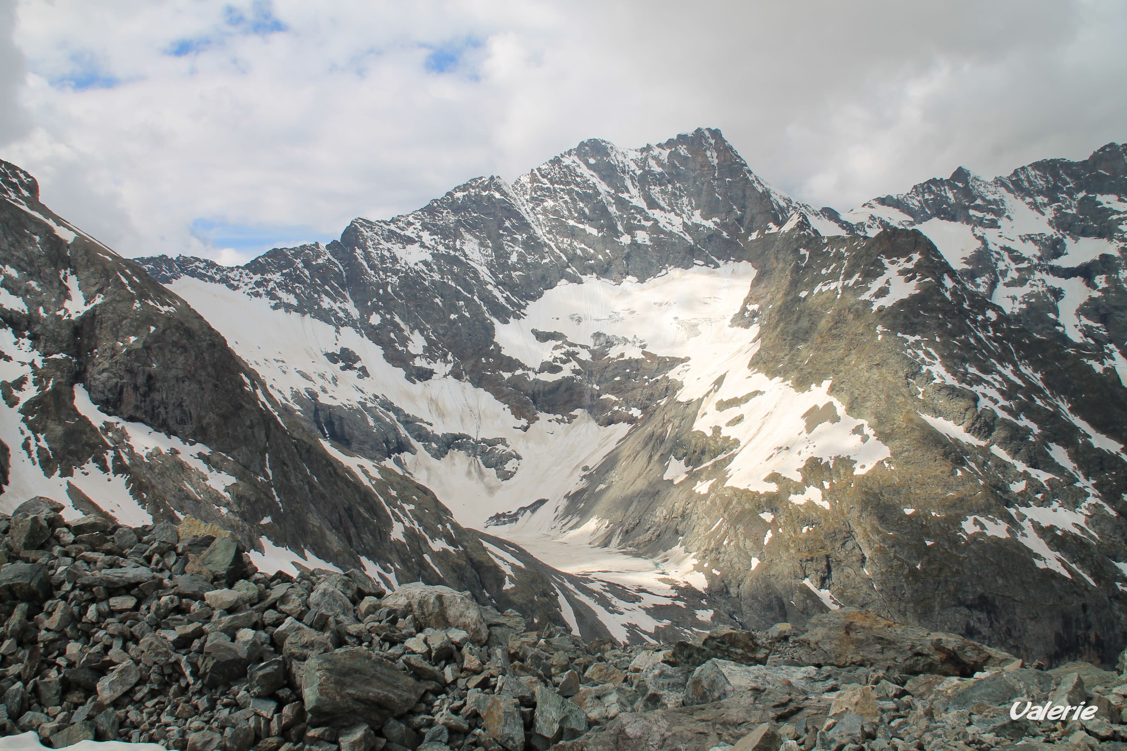Cime du Vallon et Lac de fonte du Glacier du Fond