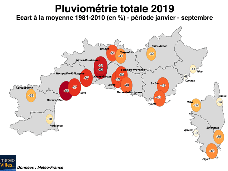 Image d'illustration pour Sécheresse pluviométrique marquée près de la Méditerranée