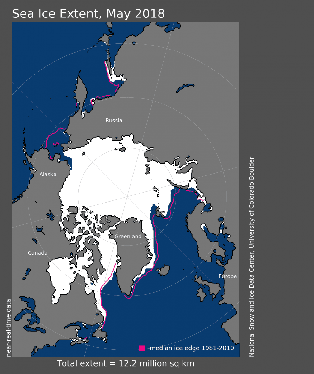 Image d'illustration pour Banquise Arctique : une étendue remarquablement faible en mai