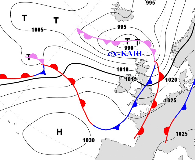 Image d'illustration pour L'ex-tempête trropicale Karl favorise une fin septembre très douce