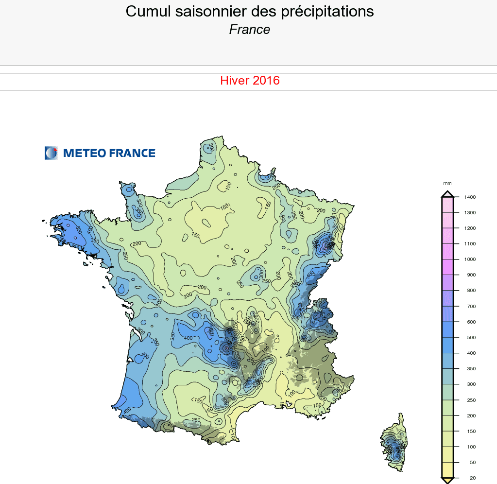 Image d'illustration pour Bilan cartographié de l'exceptionnel hiver 2015 / 2016