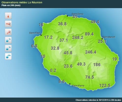 Image d'illustration pour Forte pluie pour le réveillon sur La Réunion