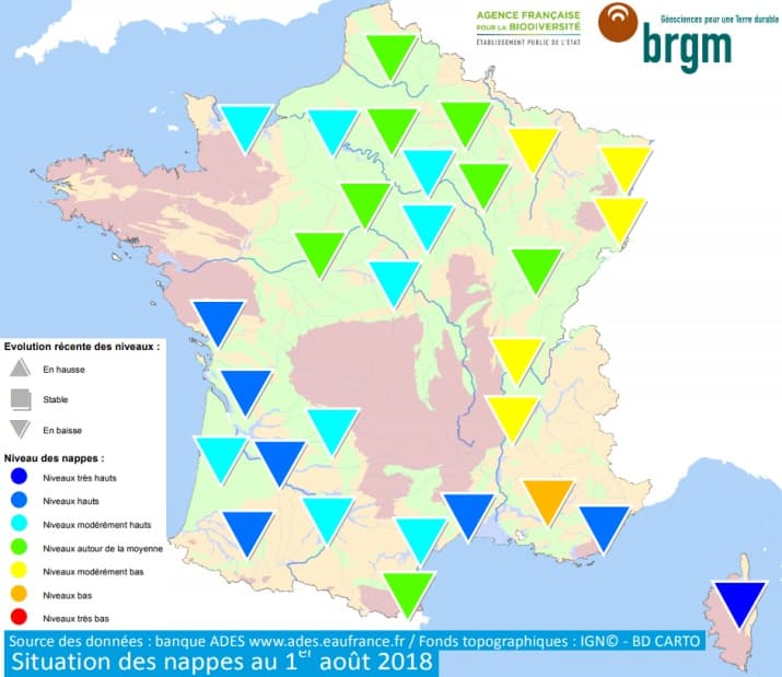 Image d'illustration pour Bulletin de niveaux des nappes phréatiques au 1er août