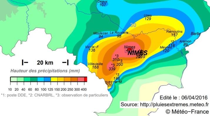 Image d'illustration pour Orage catastrophique à Nîmes le 3 octobre 1988