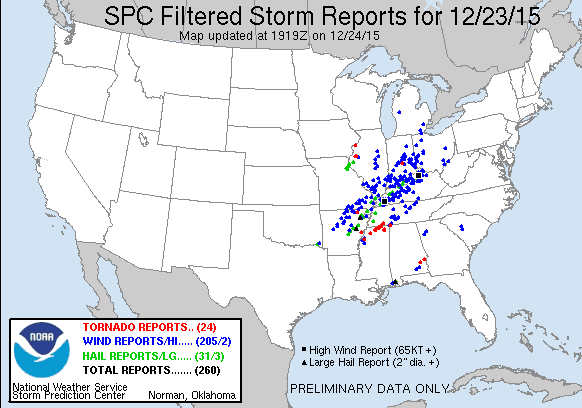 Image d'illustration pour Violents orages et tornades aux Etats-Unis à deux jours de Noël