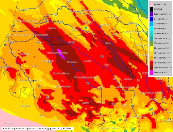 Image d'illustration pour Pluie diluvienne entre Pyrénées, Landes et Béarn