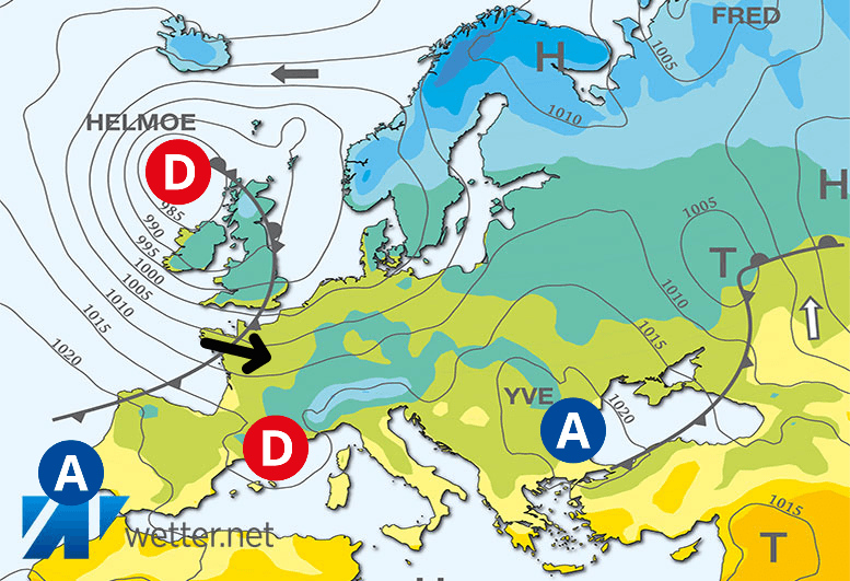 Carte de prévisions d'europe du Jeudi 9 novembre 2023