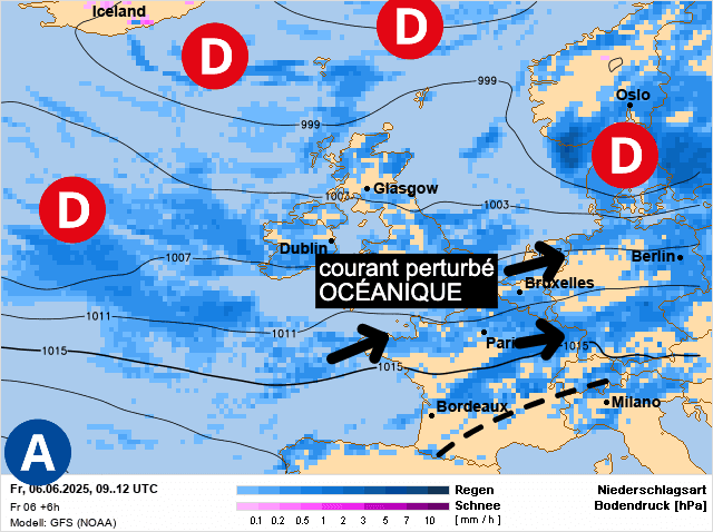 Carte de prévisions d'europe du Vendredi 6 juin 2025