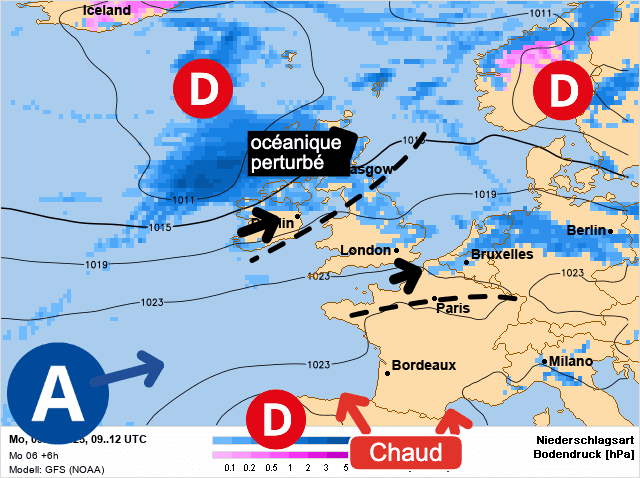 Carte de prévisions d'europe du Lundi 9 juin 2025
