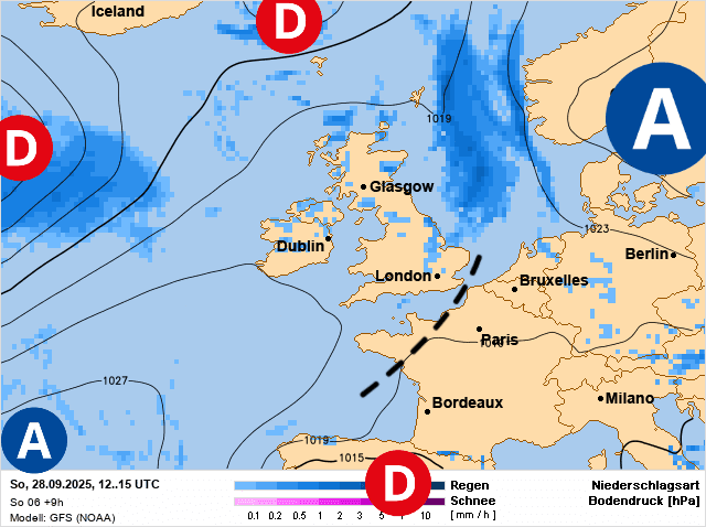 Carte de prévisions d'europe du Dimanche 28 septembre 2025