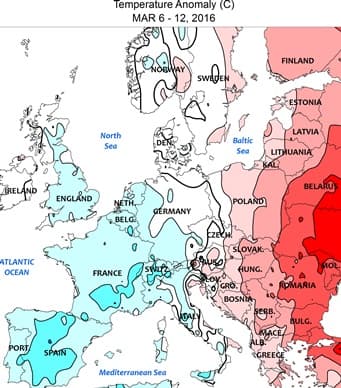 Image d'illustration pour Une relative fraîcheur perdure en France en ce mois de mars