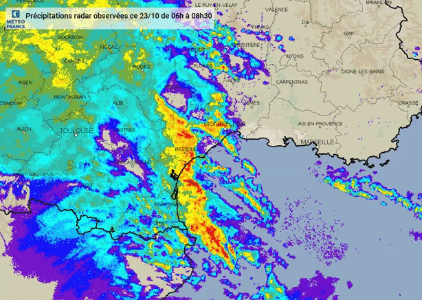 Image d'illustration pour Episodes pluvieux et orageux dans le Sud : suivi et prévisions