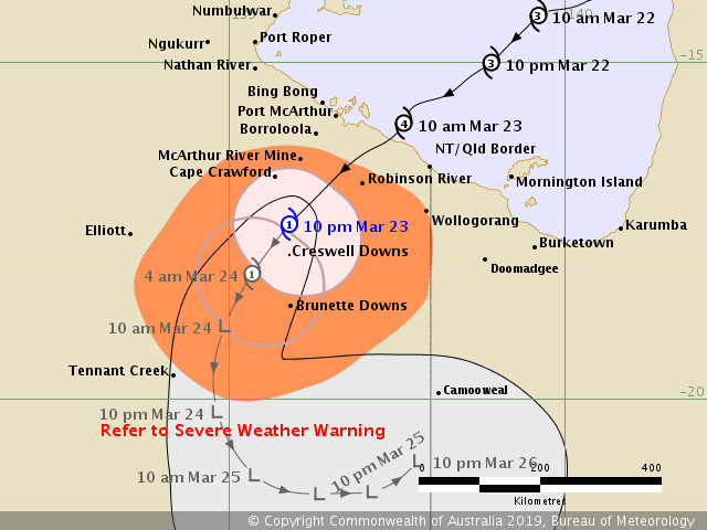 Image d'illustration pour Cyclones Trevor et Veronica - suivi et prévision