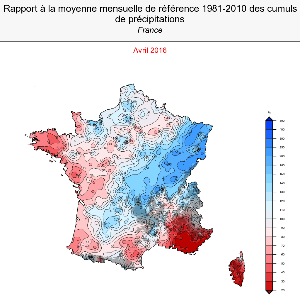 Image d'illustration pour Bilan météo d'un mois d'avril assez maussade mais proche de la normale