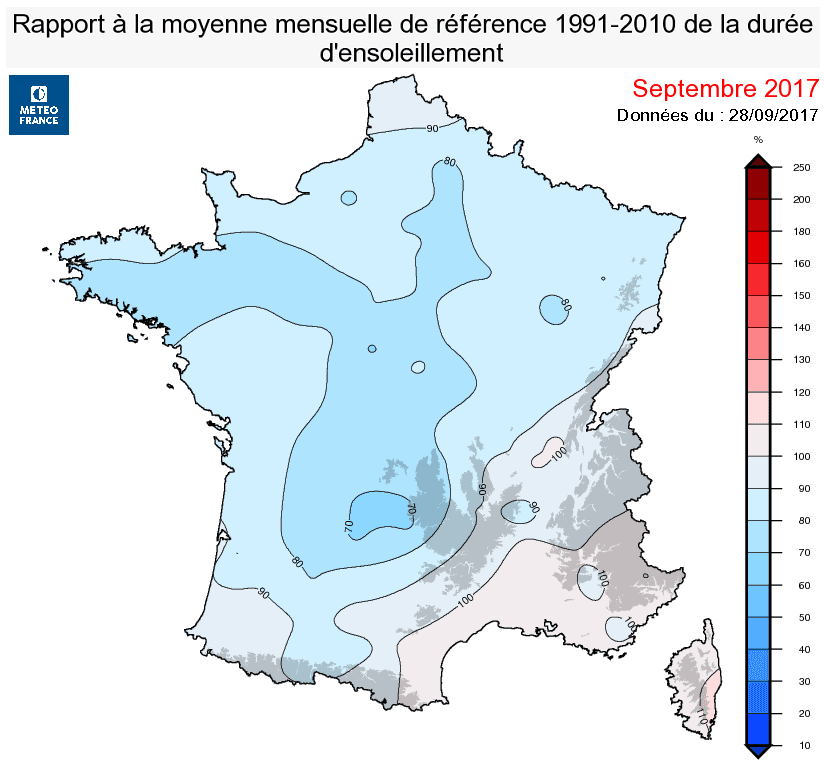 Image d'illustration pour Pré-bilan du mois de septembre en France : frais & nuageux