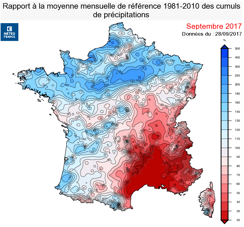 Image d'illustration pour Pré-bilan du mois de septembre en France : frais & nuageux