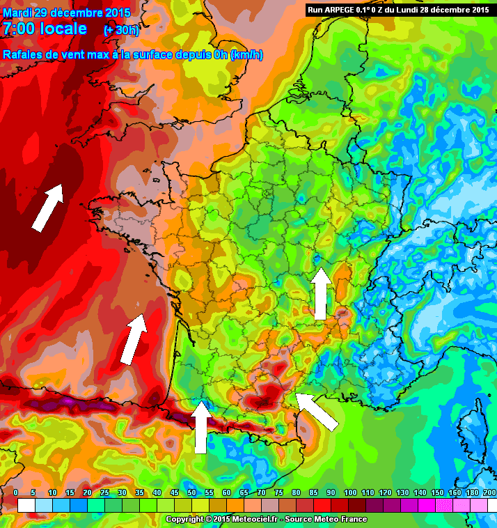 Image d'illustration pour Fort vent de Sud et autan à l'avant d'une dégradation