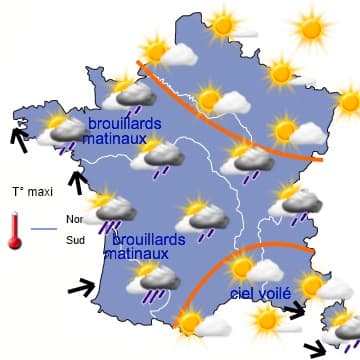 Nuageux et très doux - fortes pluies probables en fin de semaine