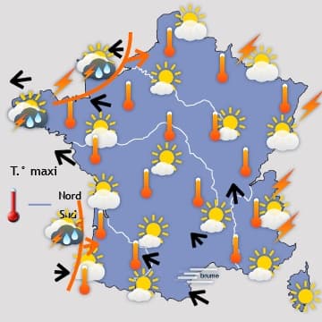 Baisse des températures à l'Ouest