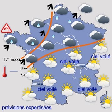 Coup de vent temporaire près de la Manche puis plus stable